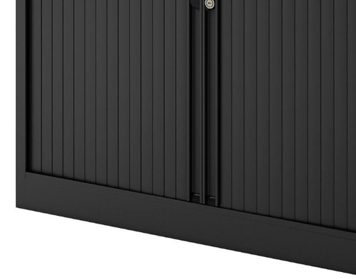 Bisley Essentials Two Door Tambour Unit Supplied Empty 1000mmHx1000mmWx470mmD Black