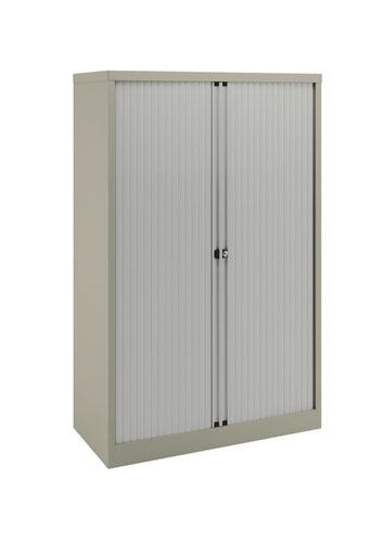 Bisley Essentials Two Door Tambour Unit Supplied Empty
1570mmHx1000mmWx470mmD Grey