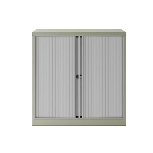 Bisley Essentials Two Door Tambour Unit Supplied Empty 1000mmHx1000mmWx470mmD Grey